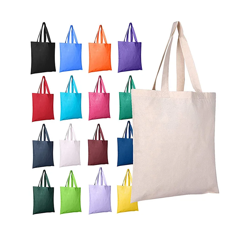 Plain Organic Reusable Cotton Canvas Tote Shopping Bag With Custom Logo Rpet Eco-Friendly Tote Canvas Handbags