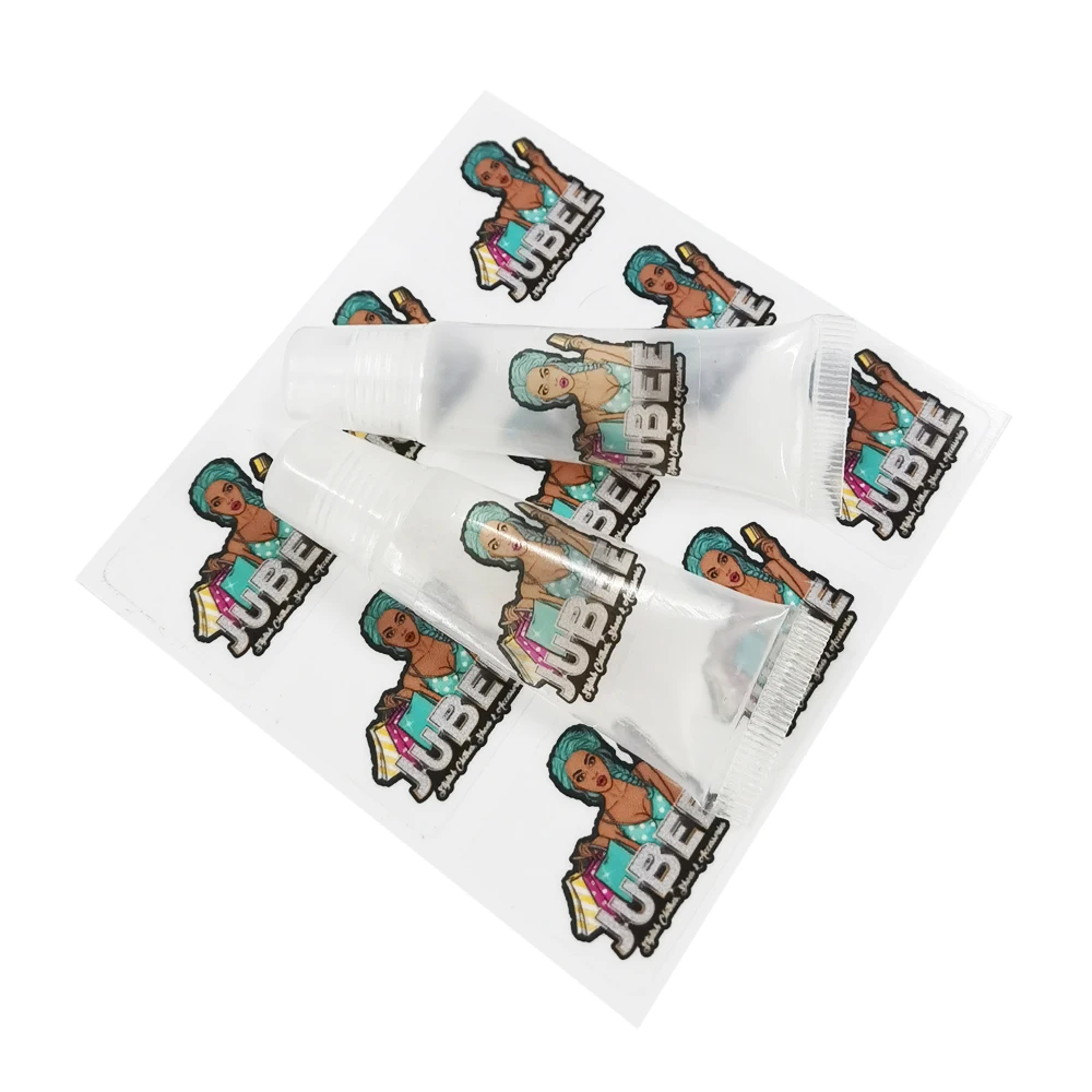 Manufactory Wholesale Self Adhesive Cosmetic Lip Gloss Vinyl Labels Custom Sticker Printing For Lip Gloss