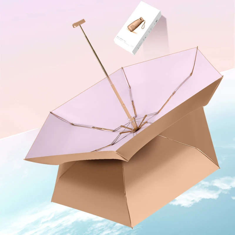 Mini 6-Bone 5-Fold Manual Durable Metal Pocket Umbrella Anti-UV Small Umbrella High Plastic Fashion Business Travel Gift