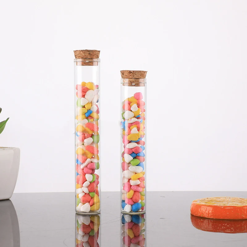 Transparent Laboratory Clear Glass Tubes With Corks School Lab Supplies, Wedding Favor Gift Tube