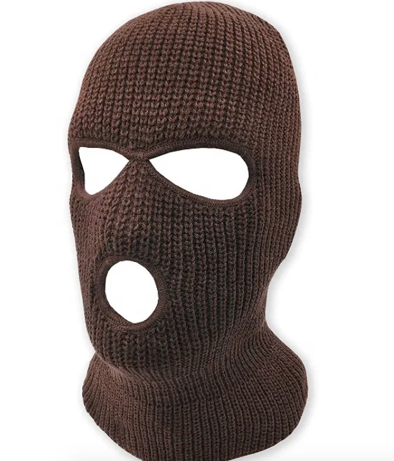 Custom Knitted Ski Mask balaclavas With Embroidery Logo, 3 Hole Winter Hat Ski Mask