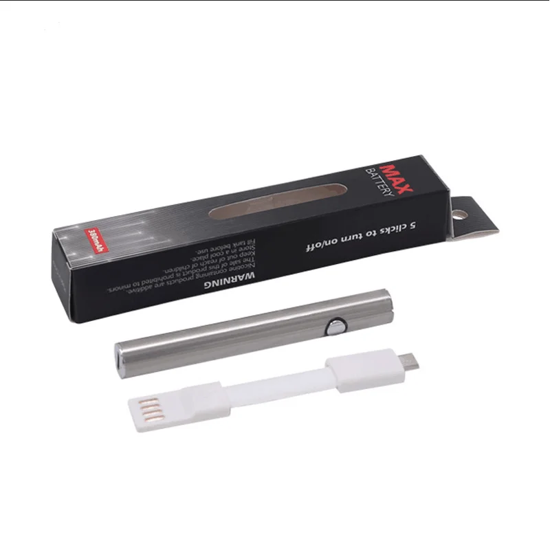 
Custom Logo 510 Thread 350mah Buttonless Vape Pen Battery Rechargeable Cbd Cartridge Stick Battery 