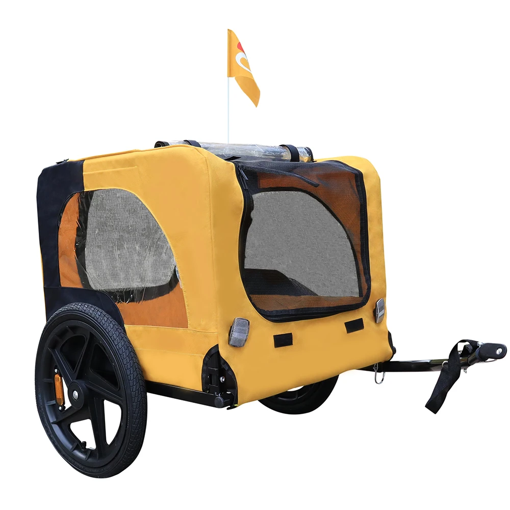 Dual Entry Pet Carrier Bag With Wheels For Cats Small Large Dogs Foldable Frame Bike Bicycle Motorcycle Puppy Travel Trailer