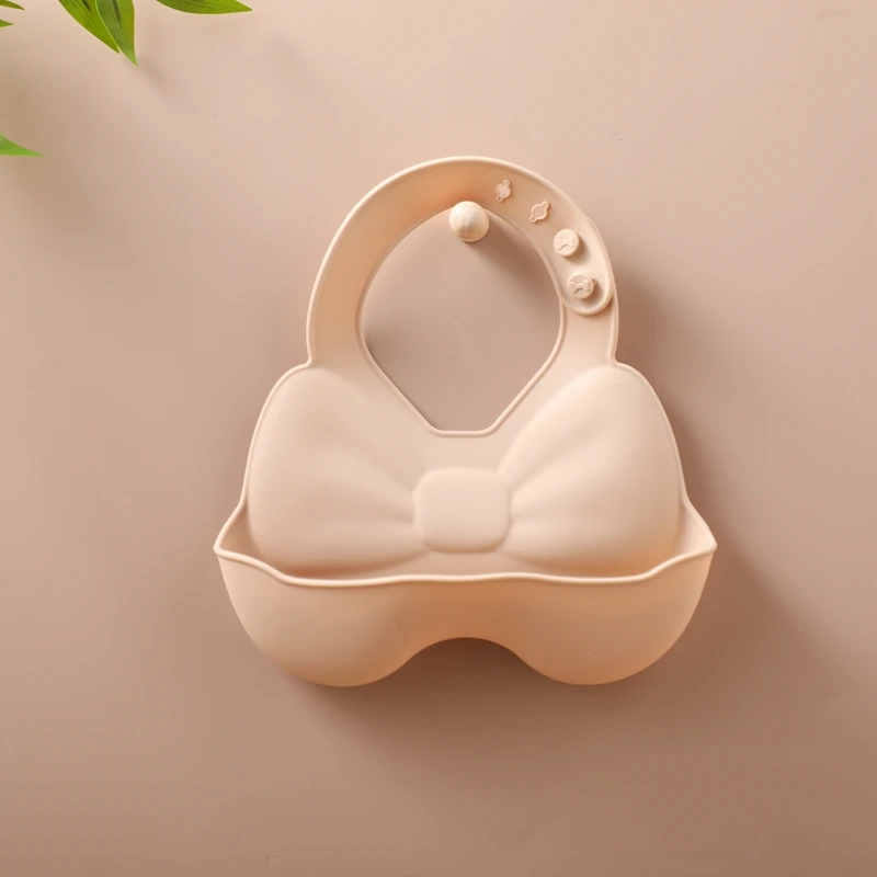 Hot Selling BPA Free Baby Bib Multicolor Solid Silica Gel Food Grade Bib for 0-12 Months for Feeding