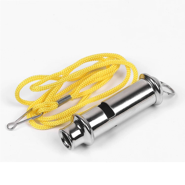 Металлический свисток для полицейских разведчиков, рекламный спортивный свисток из нержавеющей стали, экстренный свисток для выживания со шнурком