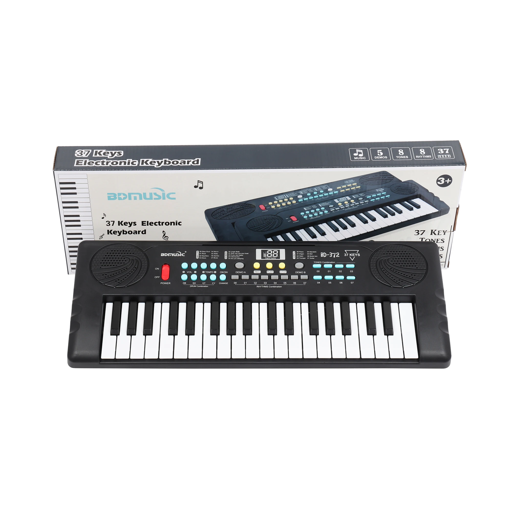 Toy Music Keyboard Instruments 37 Keys Toy Piano Electronic Organ Digital Keyboard Toy Synthesizer with Microphone for Kids