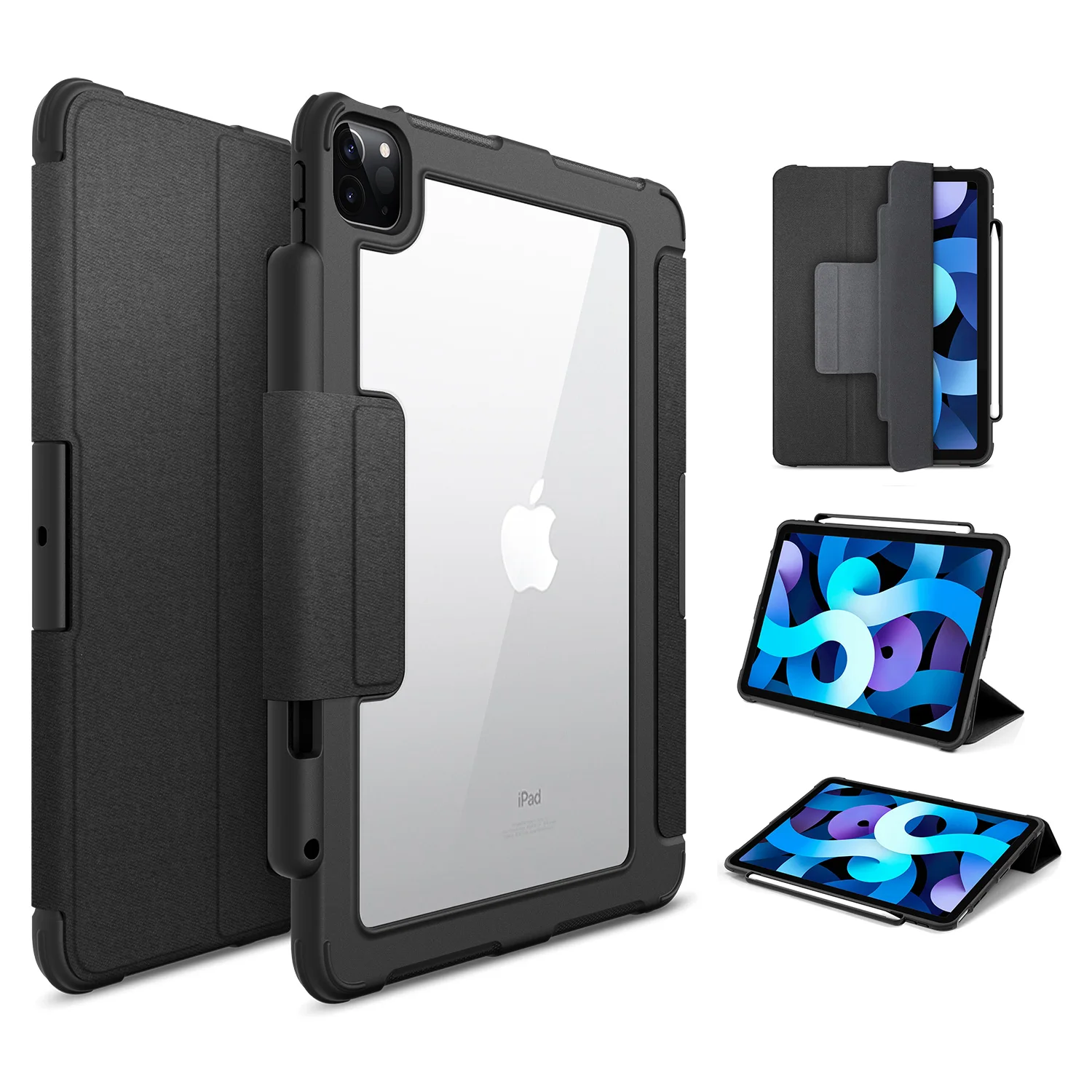 New 11-inch Pencil Holder Magnet Cover Trifold Magic Smart Magnetic Case for iPad pro 11 inch Air 10.9