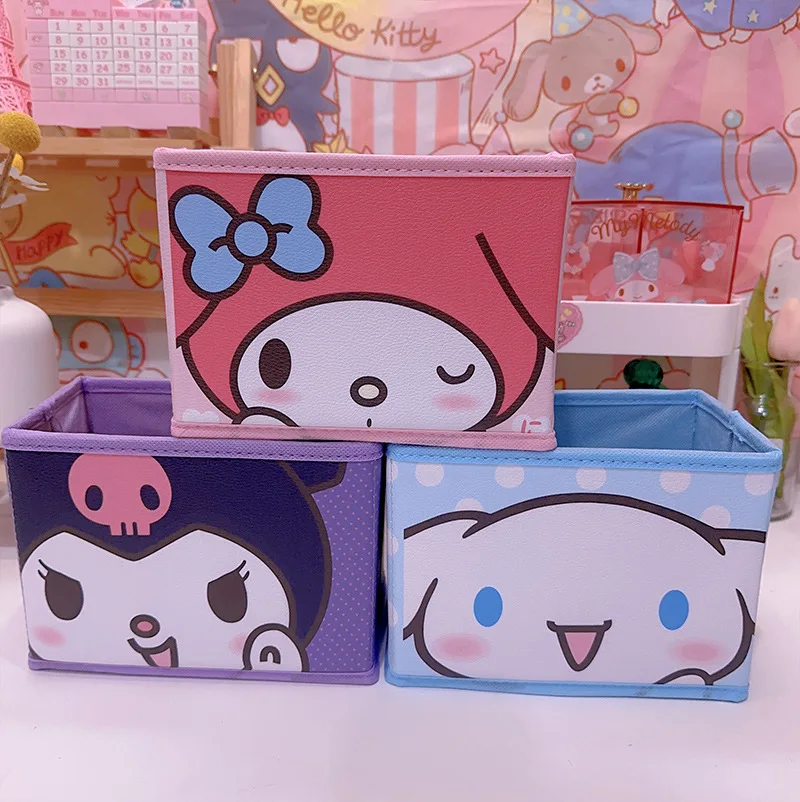 Симпатичная мультяшная коробка для хранения макияжа Sanrio настольная канцелярская Ручка Маленькая книжная отделка корзина оптом