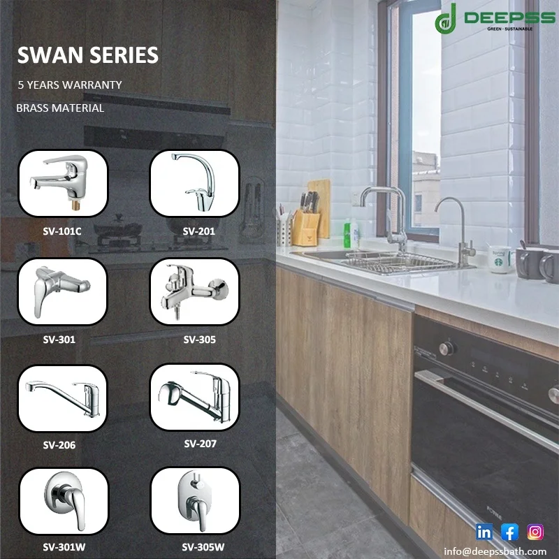 DEEPSS complete series factory price chrome finish basin mixer deck mount single handle washbasin mixer tap for project