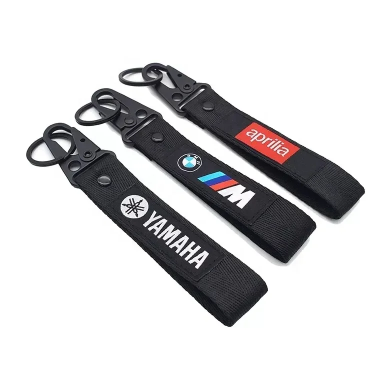 Custom Flight Nylon Keyring Keychains JDM Racing Car Sport Fabric Key Holder Car Key Accessories Carabiner Lanyard Keychains