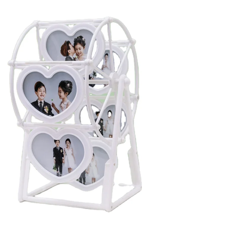 Wedding ABS Photos Frame Kids Pictures Holder Heart Shaped Ferris Wheel Photo Frames