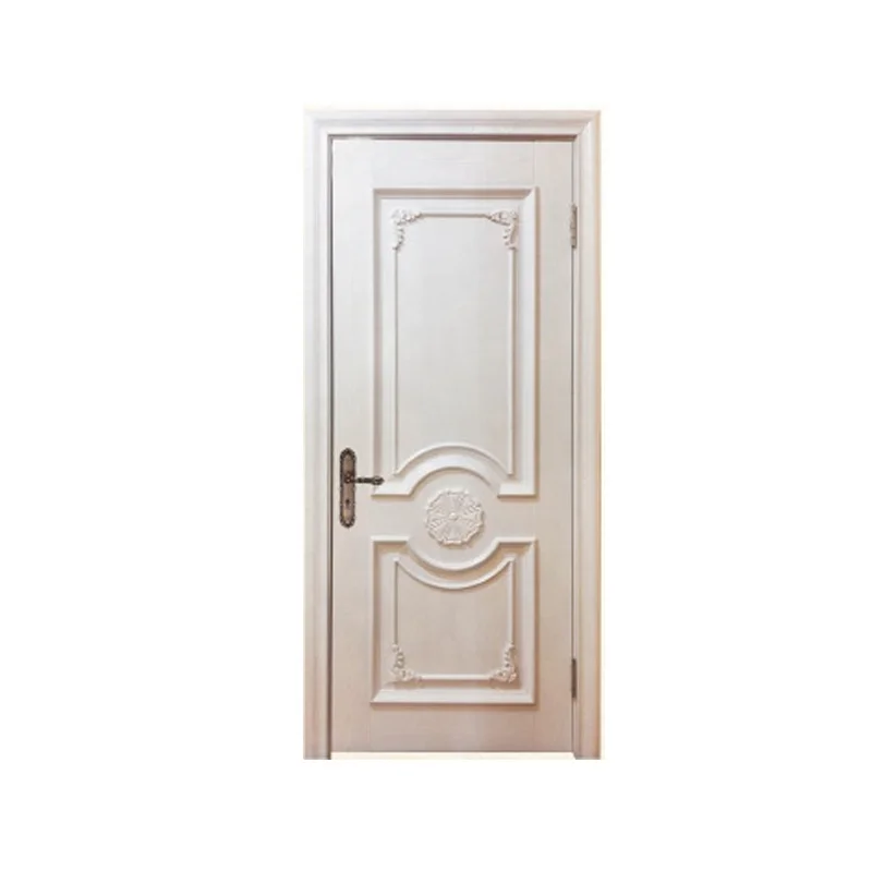 latest design luxury white color Golden Line Decorative Royal Style solid wood door