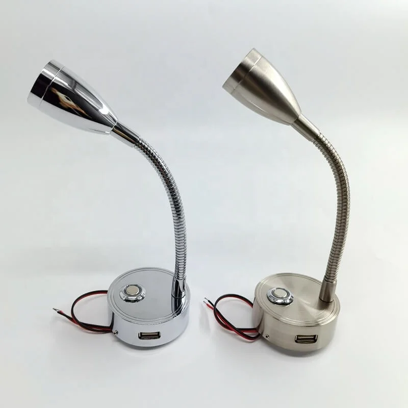 USB Type C charge Touch Dimming DC12V 24V  Caravan wall mount bedside 12V 24V flexible LED reading light