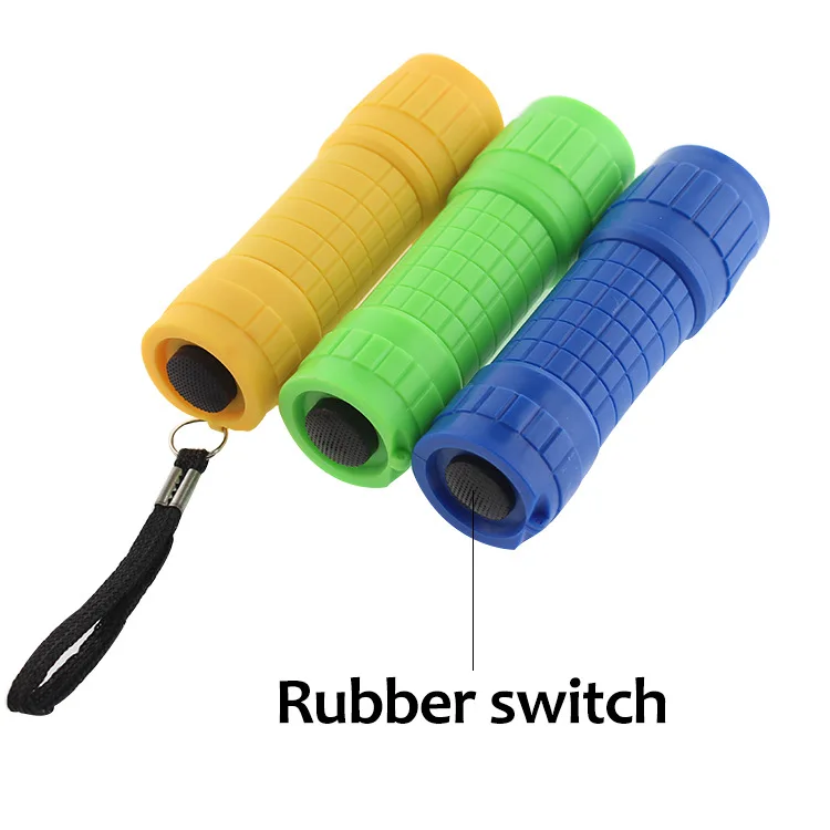 Wholesale Portable 9 LED 3A Battery Mini Pocket ABS plastic Flashlight Torch Light for Camping Hiking Running utility flashlight