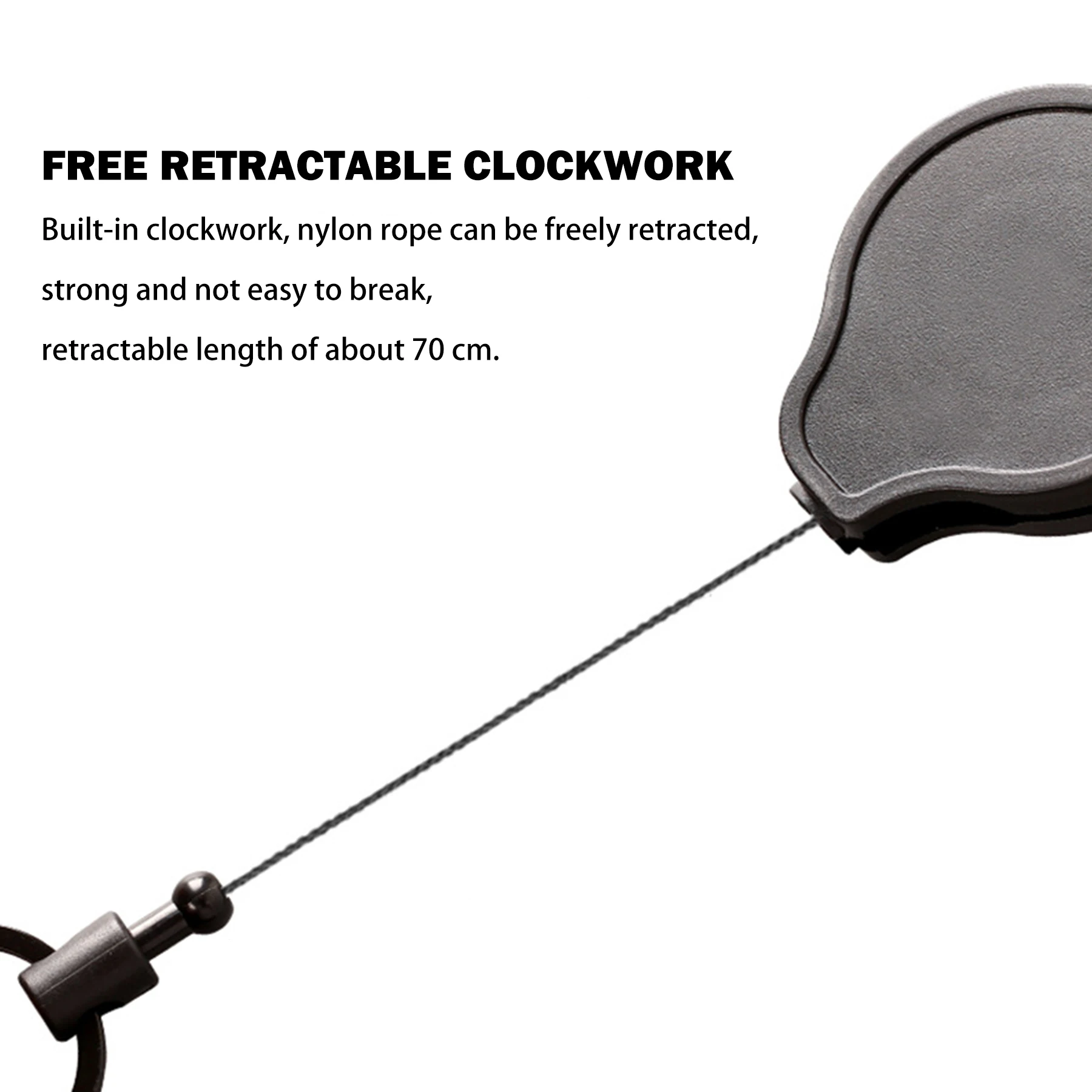 90 Degrees Stretch Range 70 cm Retractable Keychain Badge Reel Holder 360 Degree Rotatable Back Buckle For Backpacks Belts