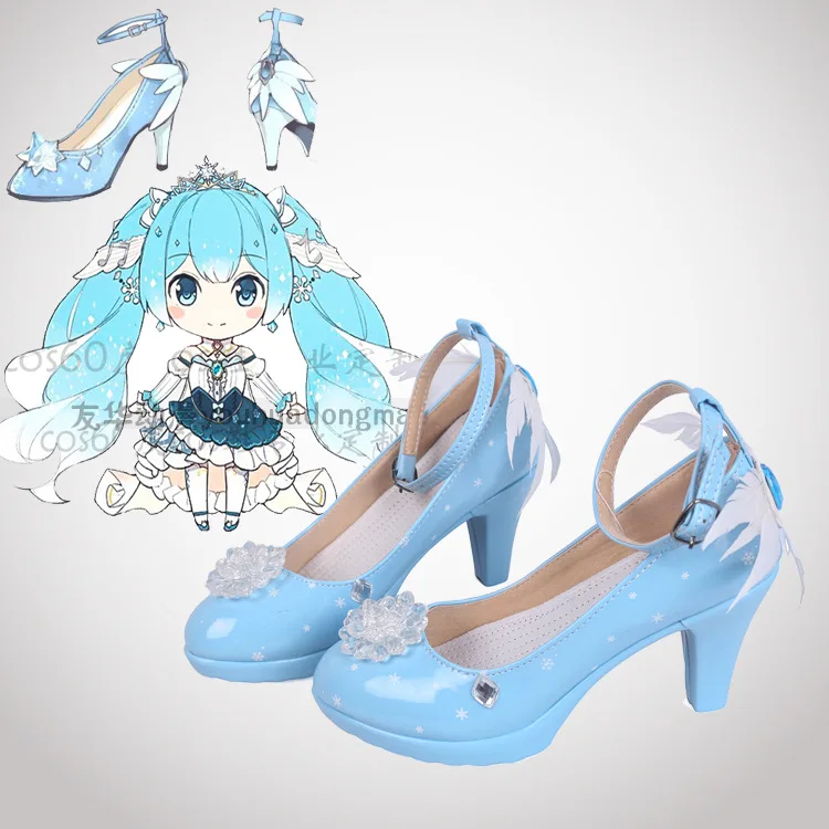 Hatsune future cosplay Shoes 2019 Ice and Snow Hatsune v Home miku Princess cos Shoes