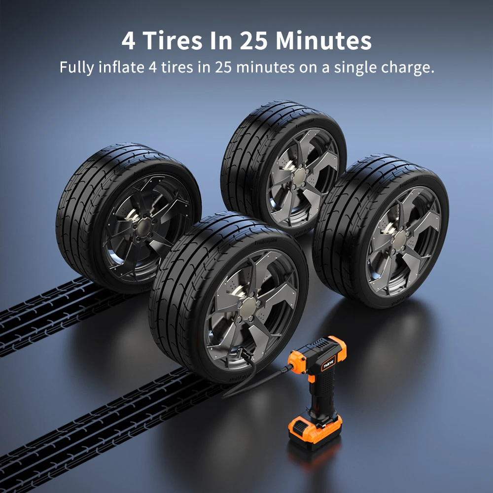 ThiEYE 150PSI Portable Tire Inflator Portable Air Compressor 10000mAh Battery Cordless Pump with Digital Gauge LED Light