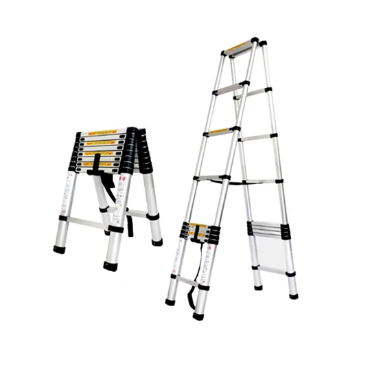 High quality A-type herringbone stable and adjustable aluminum alloy  foldable telescopic ladders