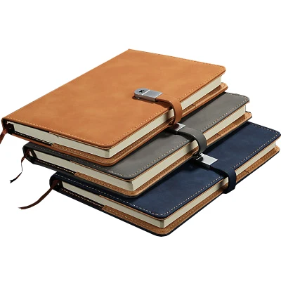 A5 PU Leather Cover Costom Logo Journal Dairy Note Book With Pen Business Notebook Gift Box Set