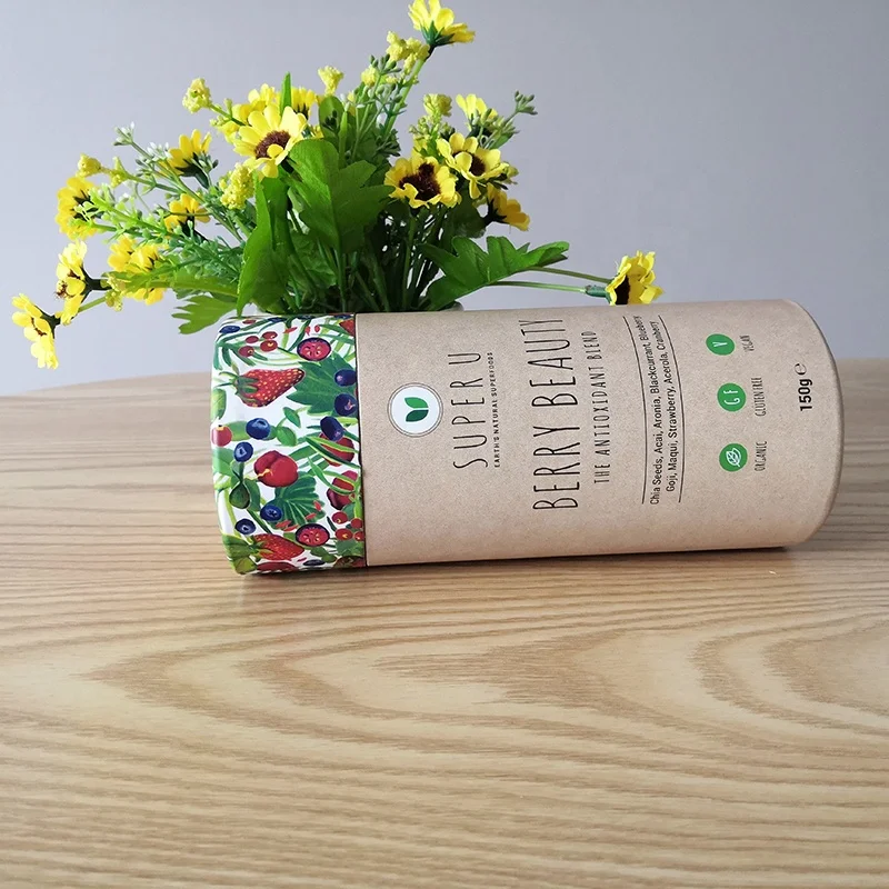 Круглая картонная подарочная коробка, роскошная коробка на заказ, Упаковочная картонная трубка с экологически чистым бумажным материалом