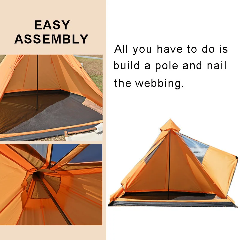 Manufacturer Custom Printed Logo Easy Build Oxford Fabric Tent Waterproof Outdoor Camping Triangle Teepee Tent For Adults