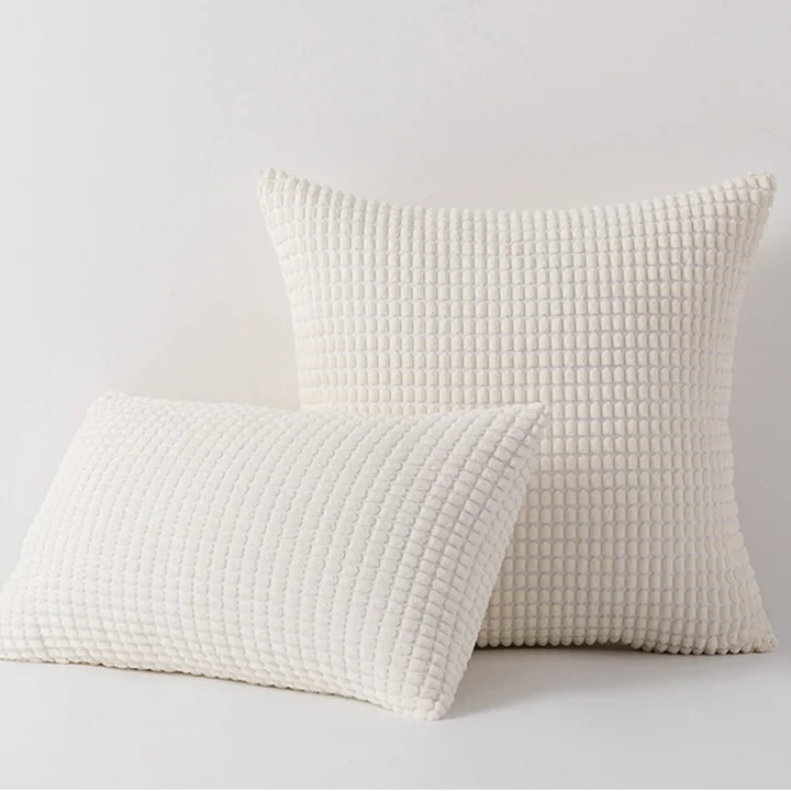 Nordic Luxury Velvet Sofa Solid Color Throw Pillow Case Square Corduroy Plain Cushion Cover for Home Decor Couch