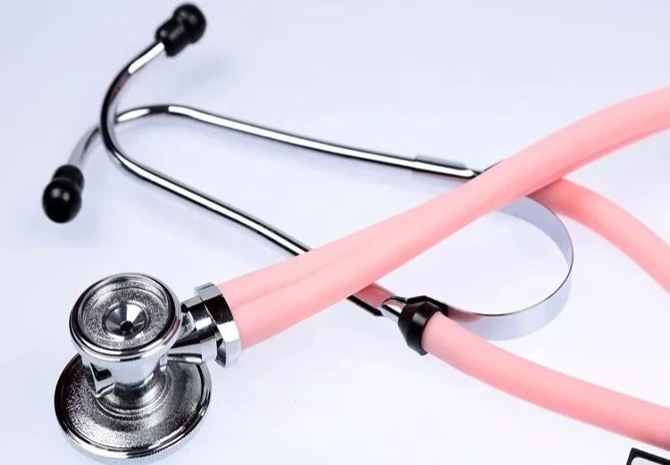 Multi-function dual-heads stainless medical stethoscope with name tag