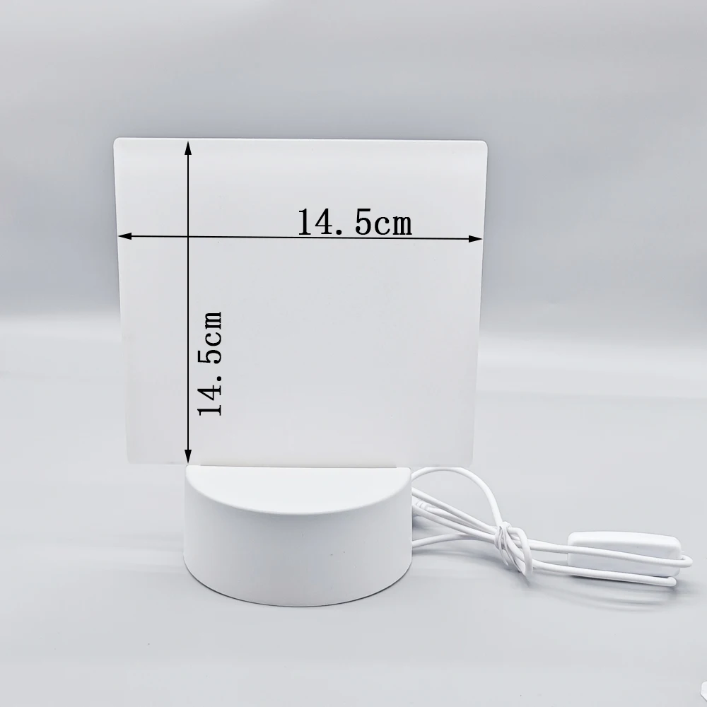 Night Light Sublimation Acrylic Photo Panel Desktop Display Sign With Three-color Changing Lamp Base