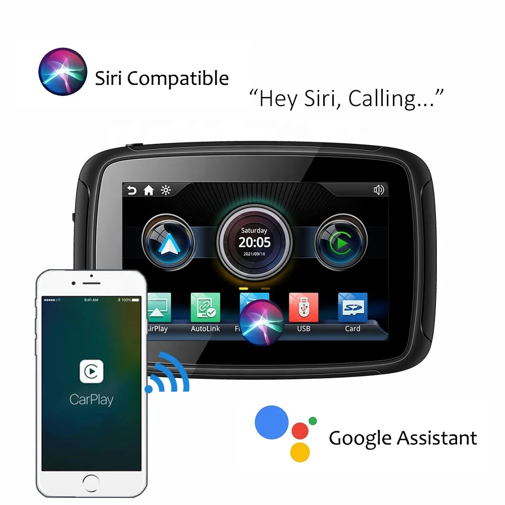 5 дюймов IP65 Универсальный беспроводной Carplay Android Авто Linux портативное автомобильное радио CarPlay