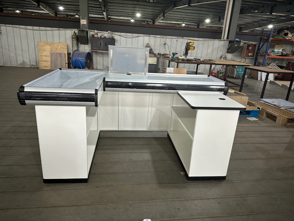 supermarket display multi-type supermarket equipment checkout counter cashier desk for shopping market