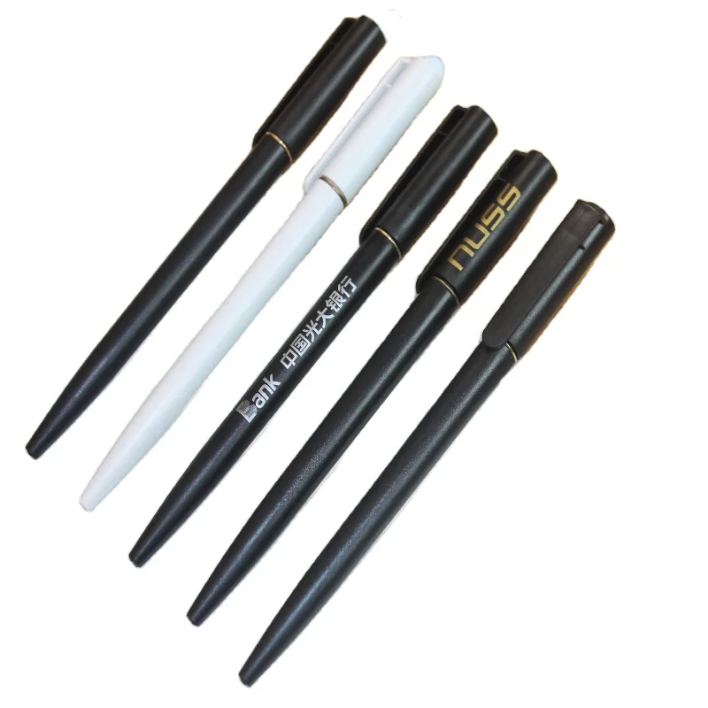 Hotel ballpoint pen Customized bank advertising Customized rotary frosted black oil gift pen