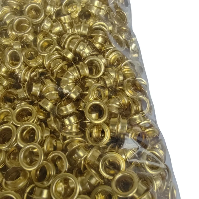 Acme Many Stock Sliver / Golden Metal Brass Custom Size Garment Round Eyelets Iron Bags Eyelet fastener For Leather