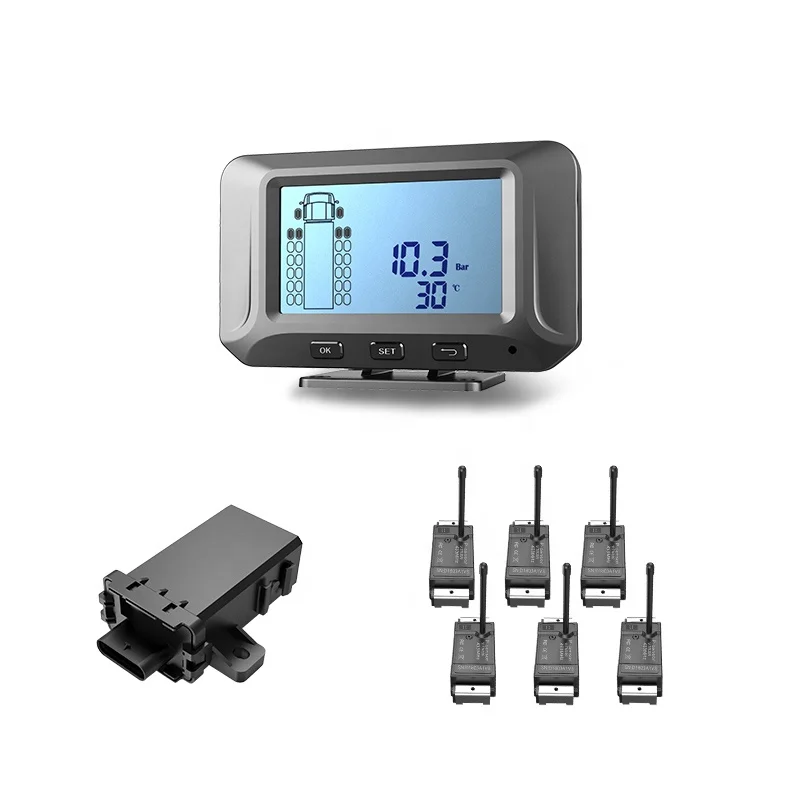 Оптовая продажа шесть колес грузовик RV TPMS поддержка 26 дисплей внутренние беспроводные датчики давления в шинах система сигнализации