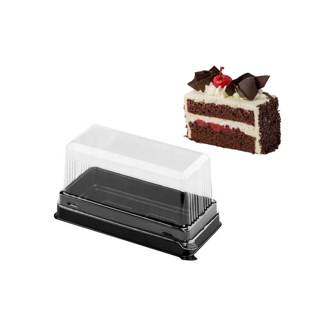Disposable Clear Rectangular Slice Cake Plastic Box