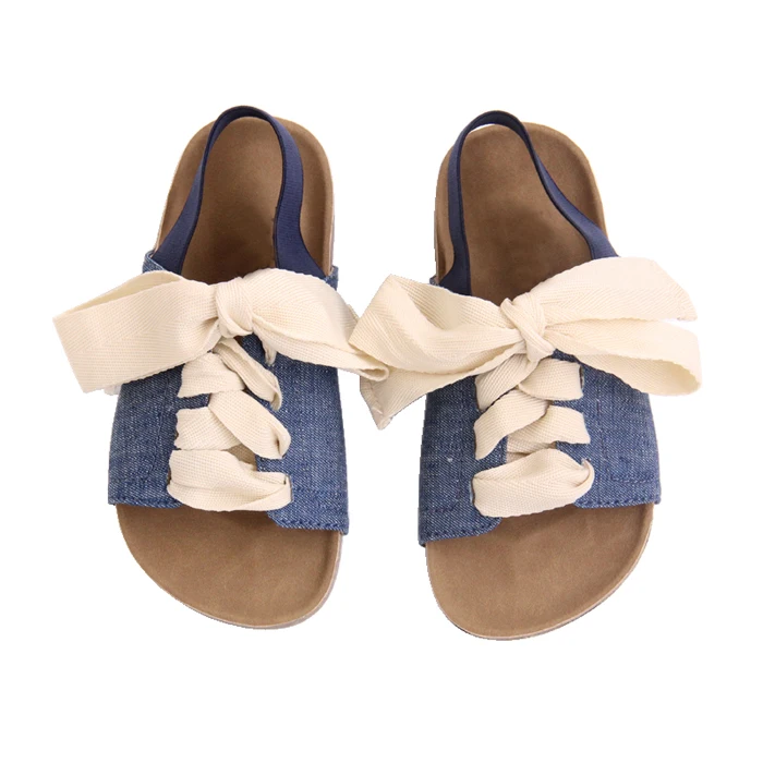 OEM manufacturer canvas custom logo slide sandals kids shoes children girl sandals