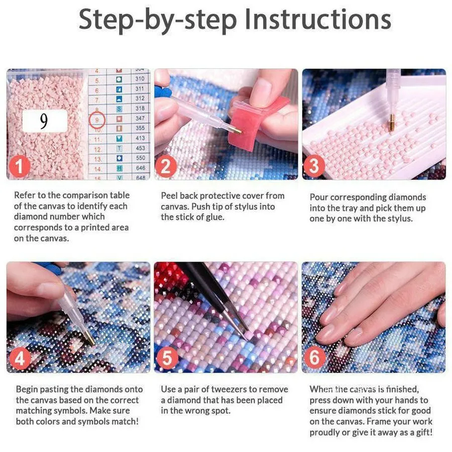 Flowers Paintings Wall Art Canvas Painting 5d Full Square Diamond Painting Kits