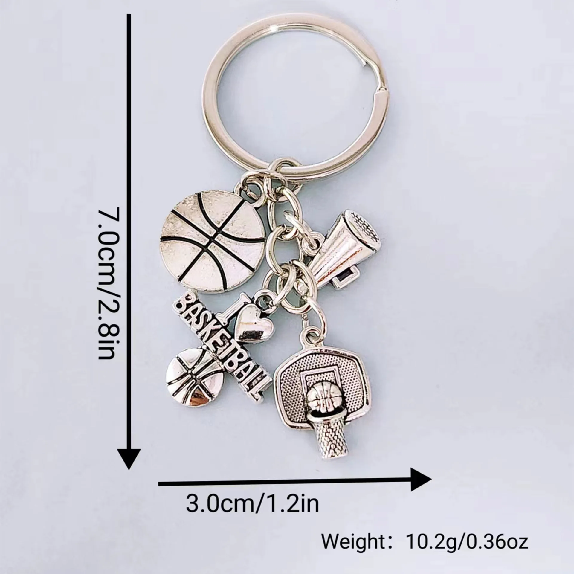 Wholesale Fashion Sports Basketball Keychain I Love Basketball Key Pendant Jewelry Metal Keychain