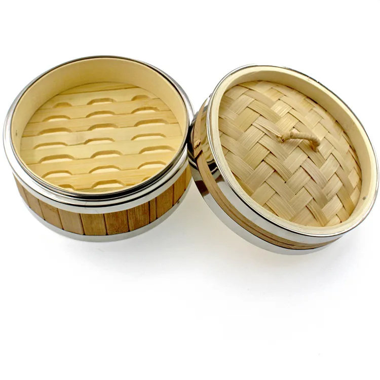 
Wooden Ring Basket 10 Inch 2 Tier Bamboo Steamer For Sale 