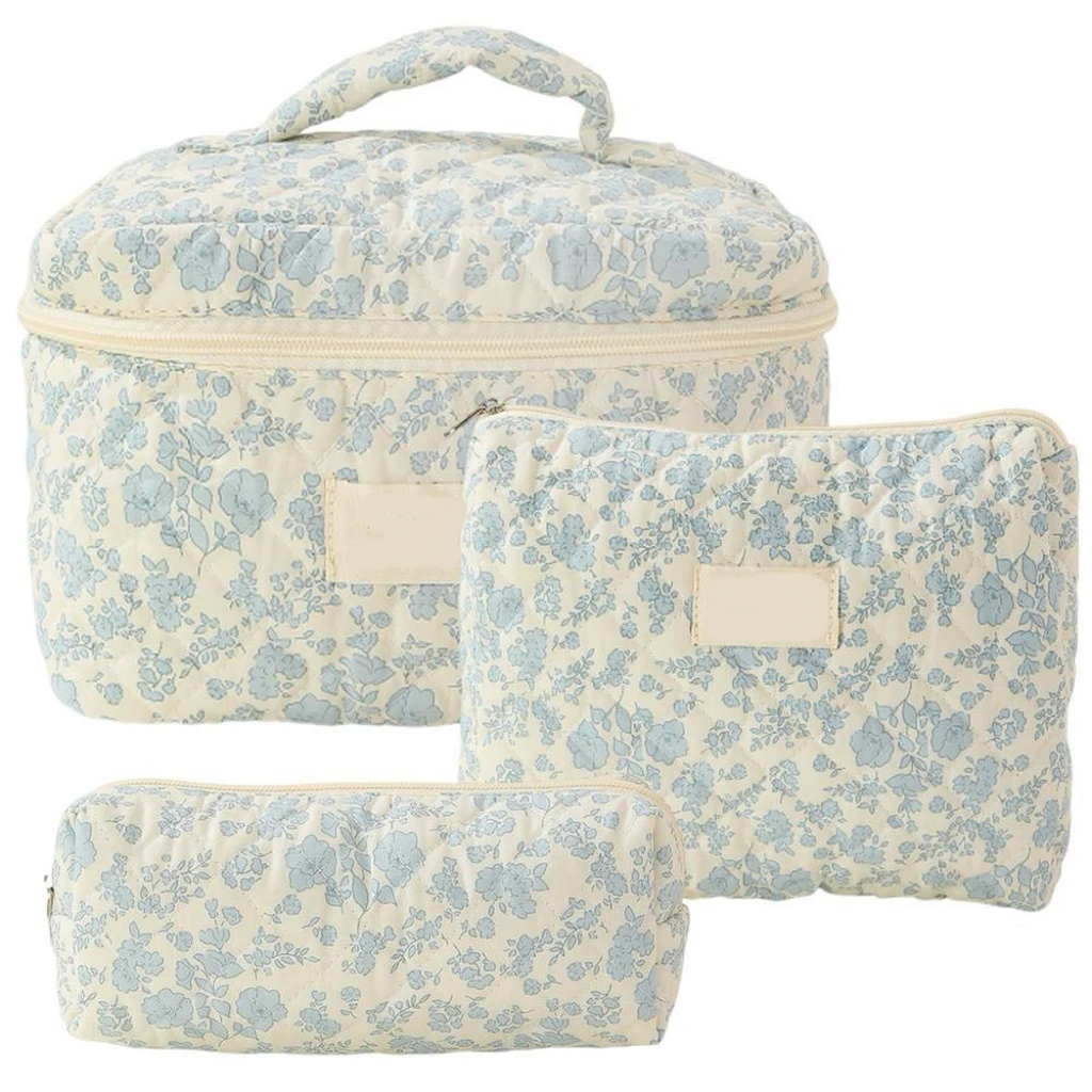 New Arrival Women Custom Printed Logo Personalised Zipper Bag Cosmetics Pouch Quilted Makeup Organizer