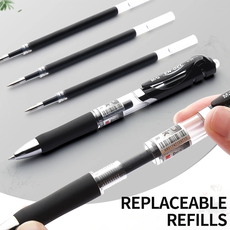 M&G Blue Gel Pens Quick Dry Neutral Pen Custom Logo 0.5mm Writing Width for Student and Office Use