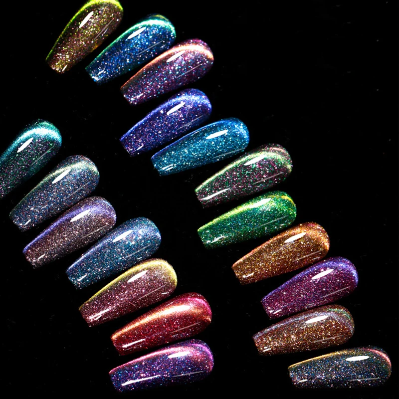 MIUKIULA 18 colors nail art dream quicksand cat eye uv-gel polish collection low OEM private bottle brand magnetic cat eye gel