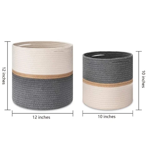 cotton macrame rope Custom large capacity multi-functional sorting and cleaning storage basket dirty clothes basket