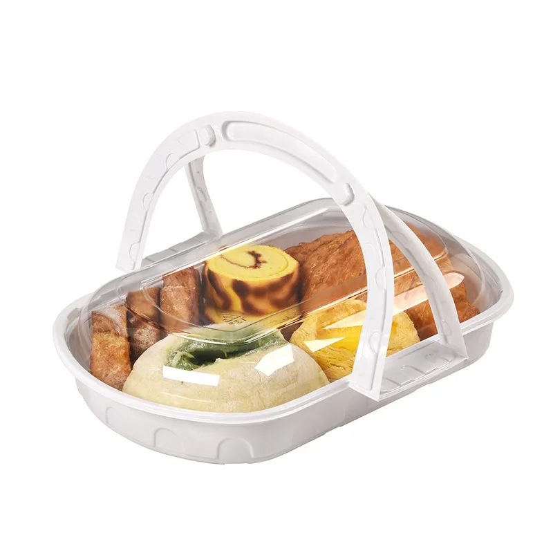 Disposable portable picnic box Afternoon tea dessert cake packing box Spring camping bento light food blister box