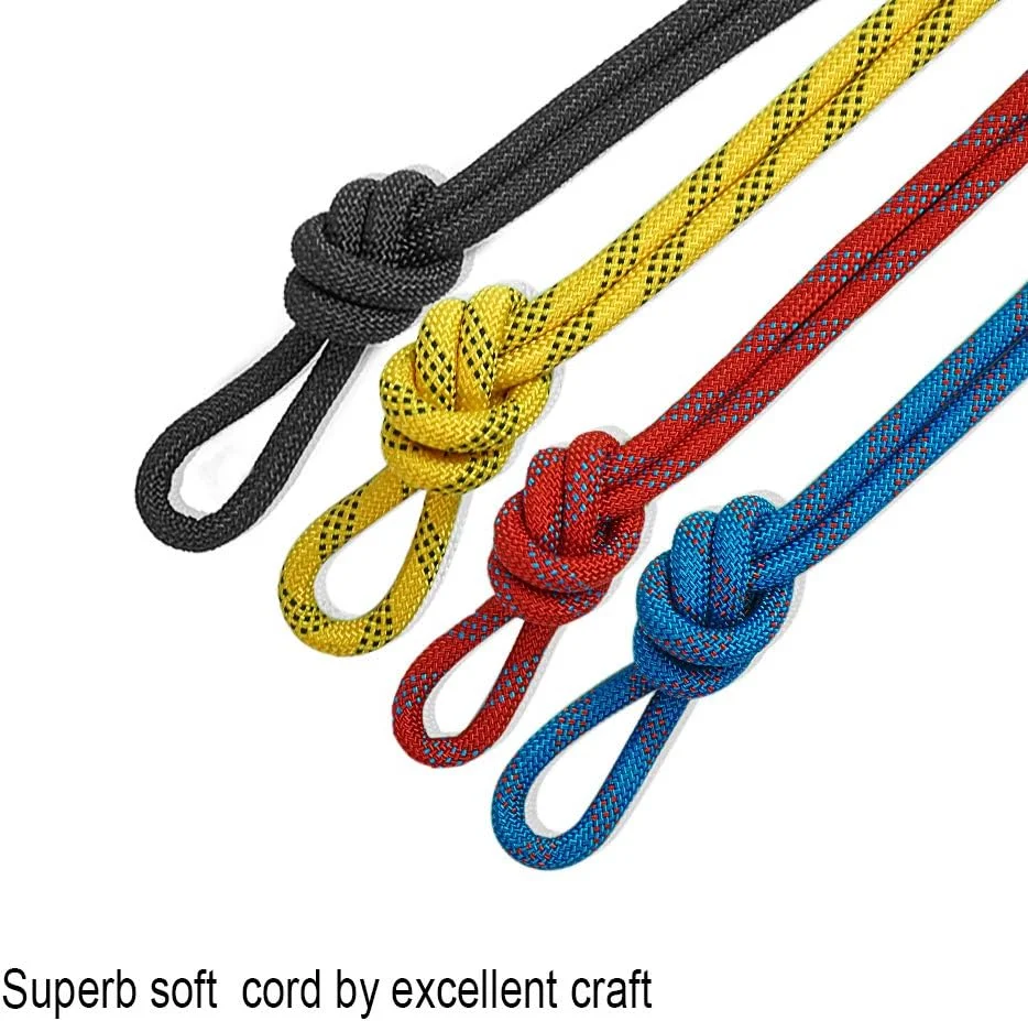 10mm Climbing Rope With Static Safety Carabiner Polyester Rescue Mountaineering Rope For Hiking Mountaineering Mountain