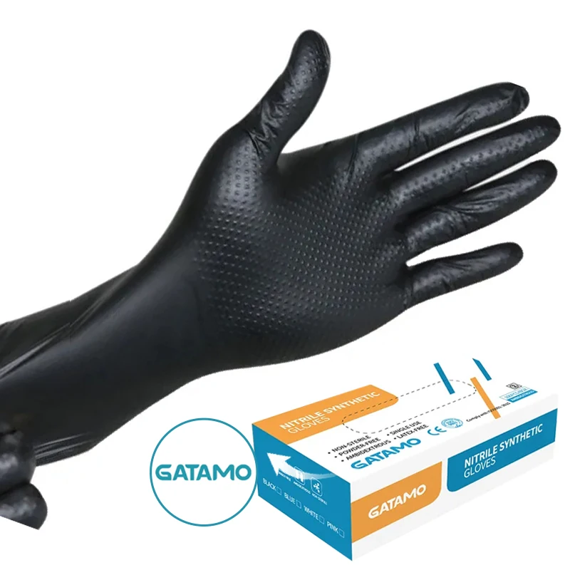G41 Diamond Grip Synthetic Nitrile Gloves Garage Shop Auto Industry Auto Electronics Repair Mechanic Gloves Black Thickened