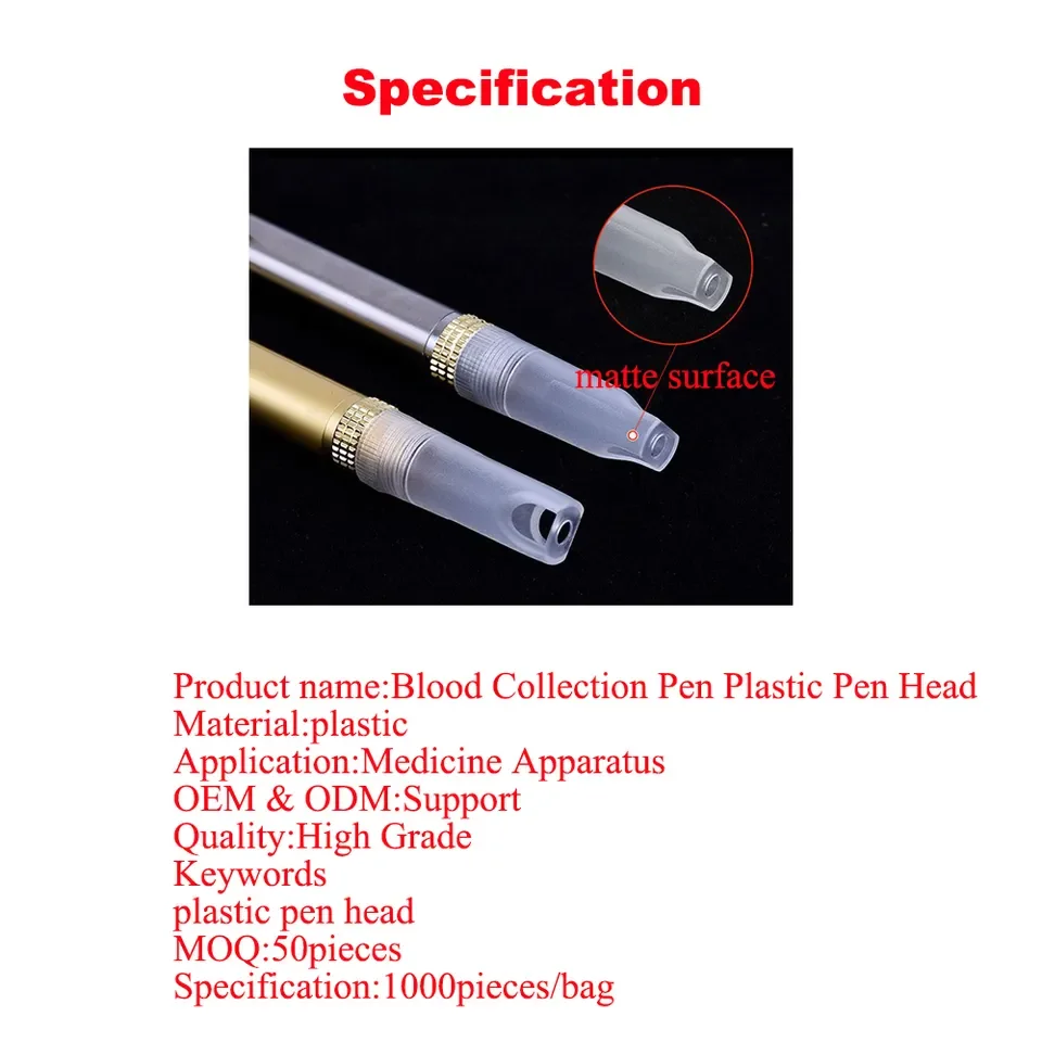 Disposable Medical Cupping Single-use Blood Collection Pen Plastic Tip Pen Head Cap Accessories