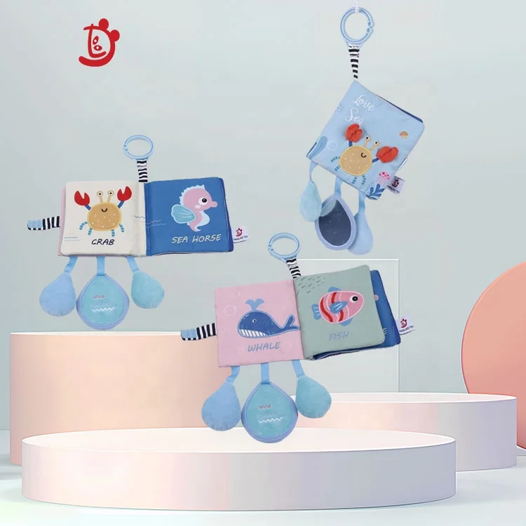 Factory custom new baby cloth book toys Early education Enlightening baby cloth book cute whale puzzle cloth book 0-12 months