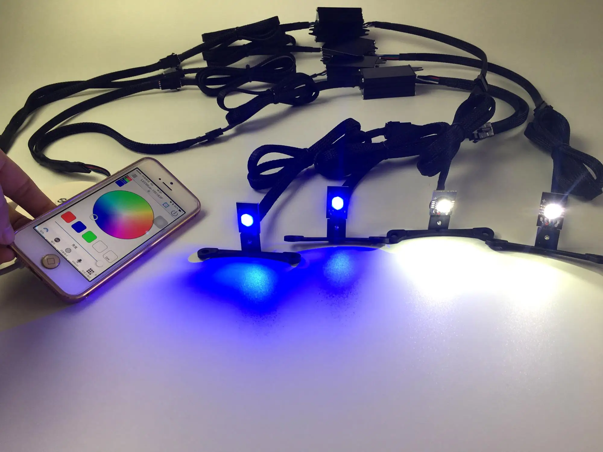 2pcs rgbw high power led demon eye super bright headlight projector 2.5inch devil eye light