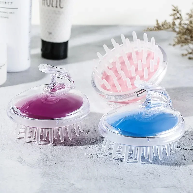 In stock  Luxury Hair Brush Head Silicone Comb Shampoo Brush Scalp Care Hair Massager Brush for Dry Damaged Hair
