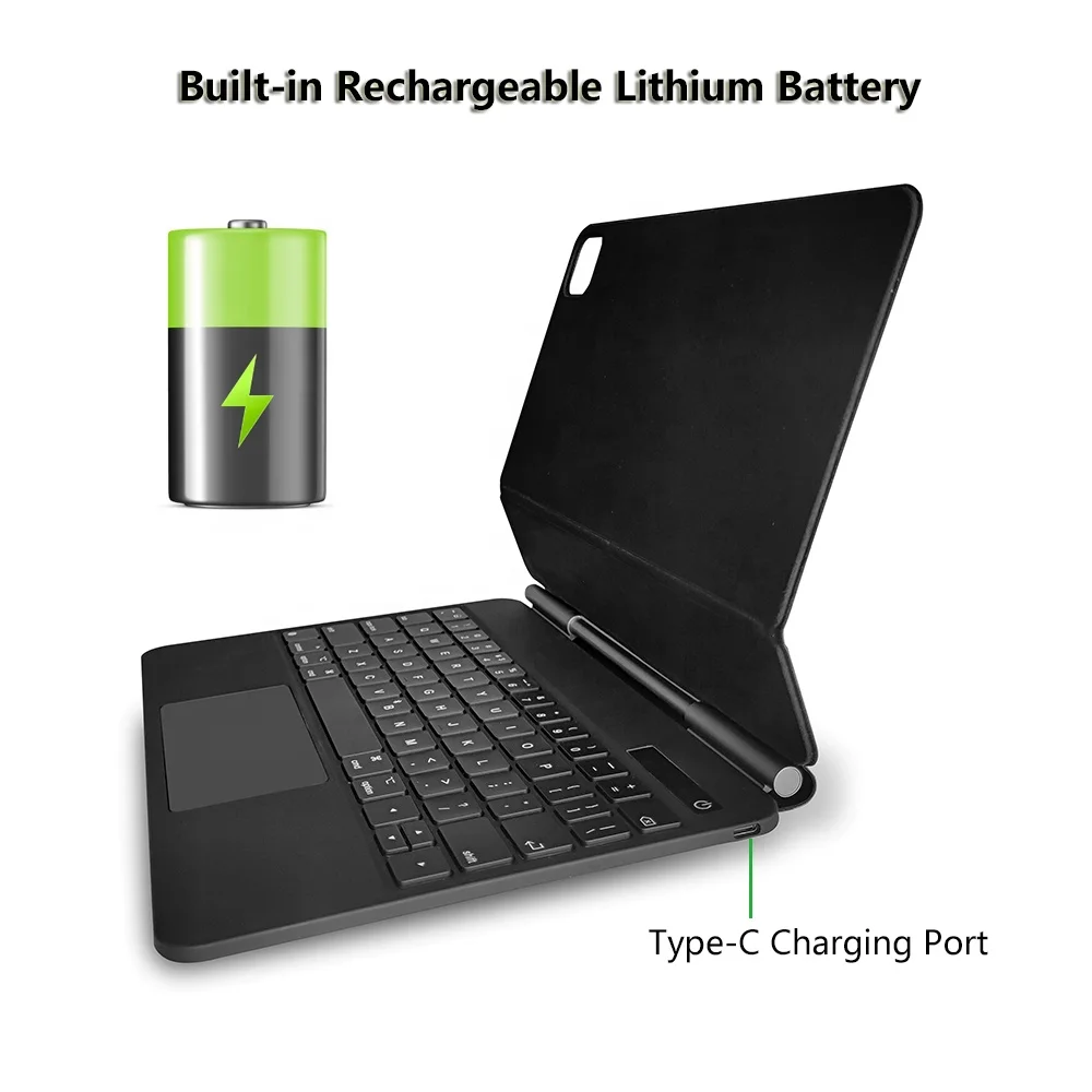 Magic Keyboard Ultra Slim RGB Backlit Multi-Touch Trackpad Magnetic Clasp Keyboard Case for  for iPad Pro 11 iPad Air 5th/4th